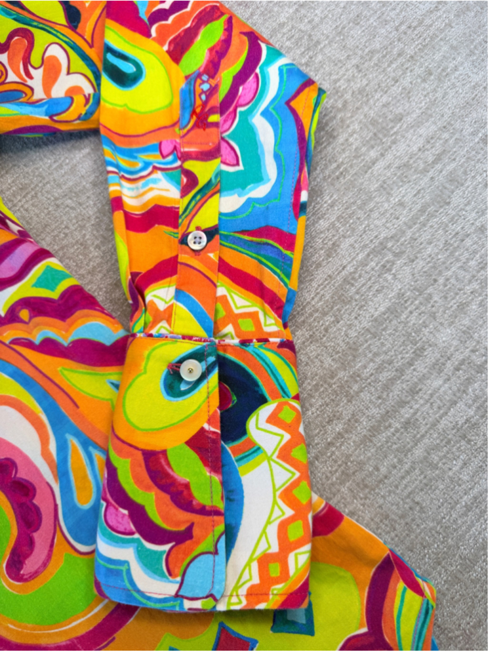 Robert Graham Women’s S Long Sleeve Button Down Shirt Colorful Paisley Floral - Picture 7 of 13